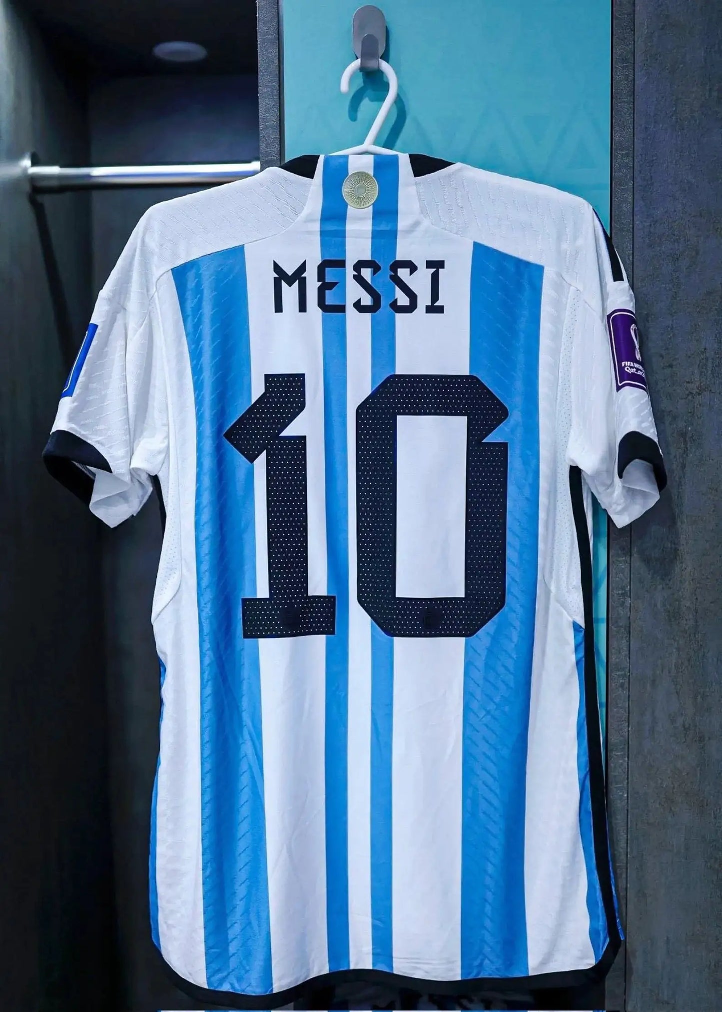 Messi Premium Football 2022 Argentina World Cup Champions Jersey - Home Jersey by Adidas