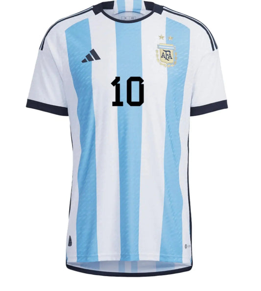 Messi Premium Football 2022 Argentina World Cup Champions Jersey - Home Jersey by Adidas